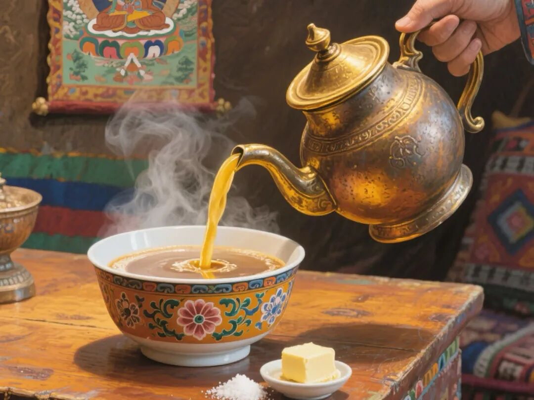 Ya'an dark tea used as a warm milk tea base